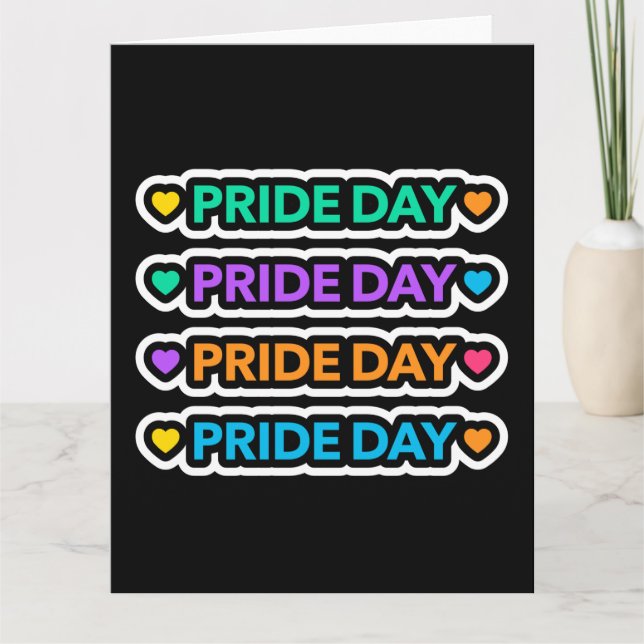 Pride day. LGBT+Pride. Rainbow heart.  Card (Front)