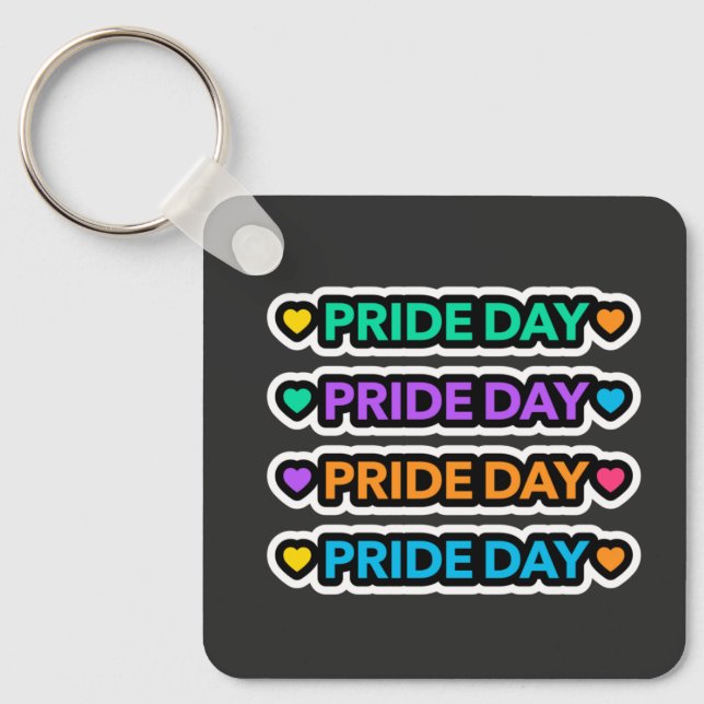 Pride day. LGBT+Pride. Rainbow heart.   Keychain (Front)