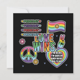 Pride day. Love wins. I'm queer and have no fear. Card