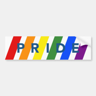 PRIDE Diagonal LGBT Rainbow Stripes Bumper Sticker