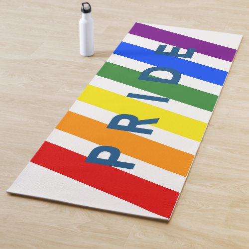 PRIDE Diagonal LGBT Rainbow Stripes Yoga Mat