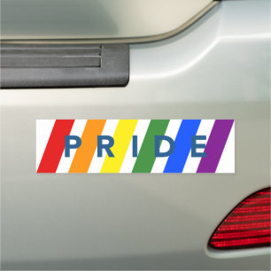 PRIDE Diagonal Rainbow Stripes Car Magnet