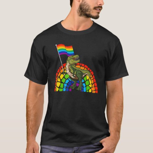 Pride Dinosaur LGBT Gay Lesbian Transgender Trans  T-Shirt