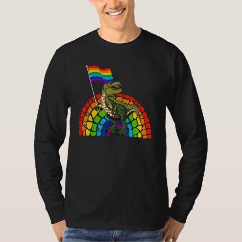 Pride Dinosaur LGBT Gay Lesbian Transgender Trans  T-Shirt