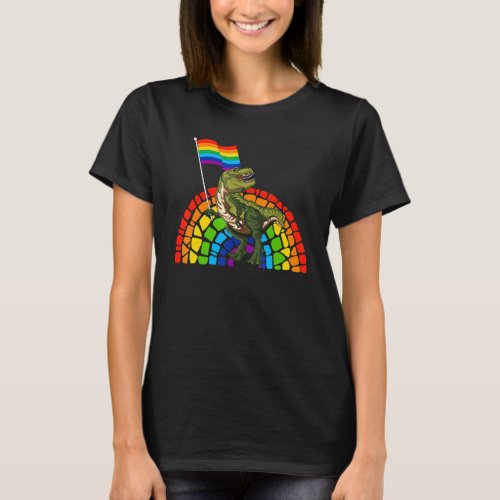Pride Dinosaur LGBT Gay Lesbian Transgender Trans  T-Shirt