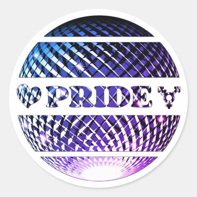 Pride disco ball, lgbtq classic round sticker (Front)