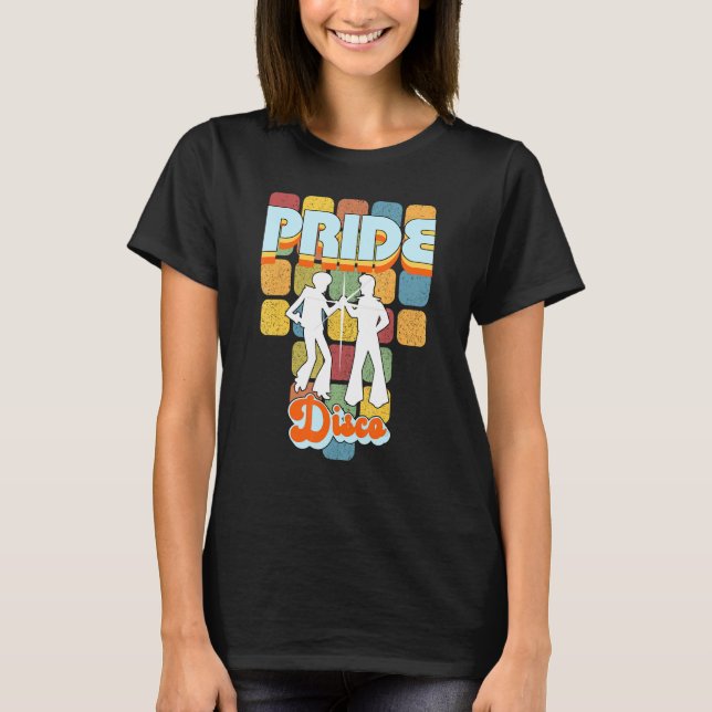 Pride Disco Guys Rainbow Lgbt Boogie Dance 70s Fun T-Shirt (Front)