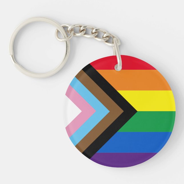 Pride diversity Inclusive rainbow Lgbtq gay flag Keychain (Front)