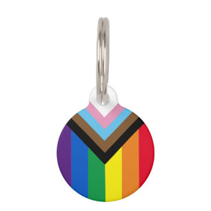Pride diversity Inclusive rainbow Lgbtq gay flag Pet ID Tag