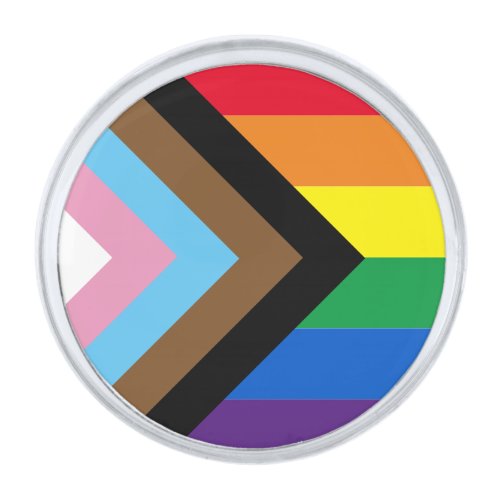 Pride diversity Inclusive rainbow Lgbtq gay flag Silver Finish Lapel Pin