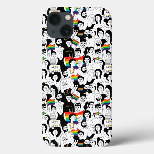 Pride Doodle LGBT Pride Merch LGBTQA Rainbow Gifts iPhone 13 Case