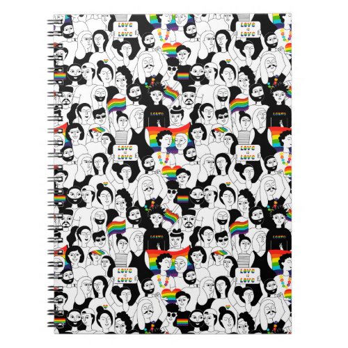 Pride Doodle LGBT Pride Merch LGBTQA Rainbow Gifts Notebook