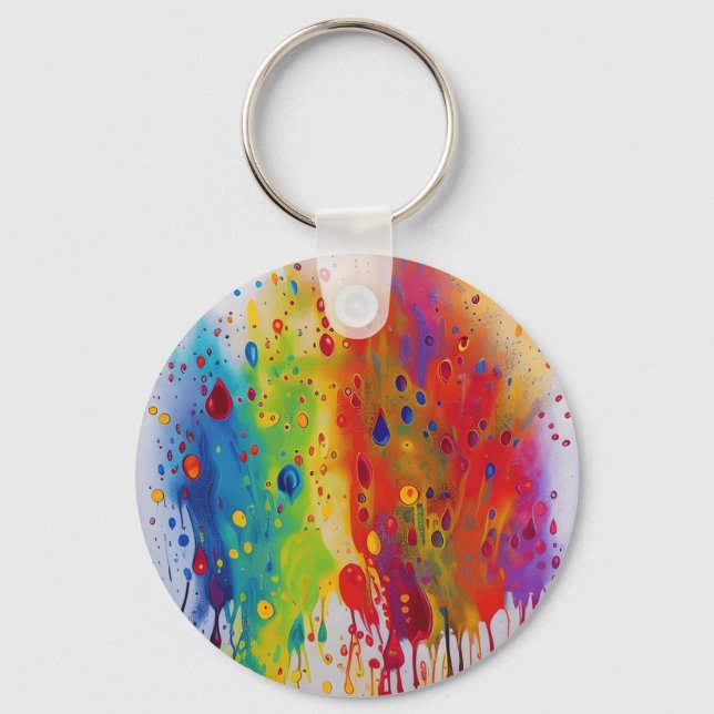 Pride Drip Pattern Keychain (Front)