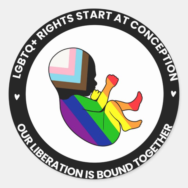 Pride Fetus Stickers (round) (Front)