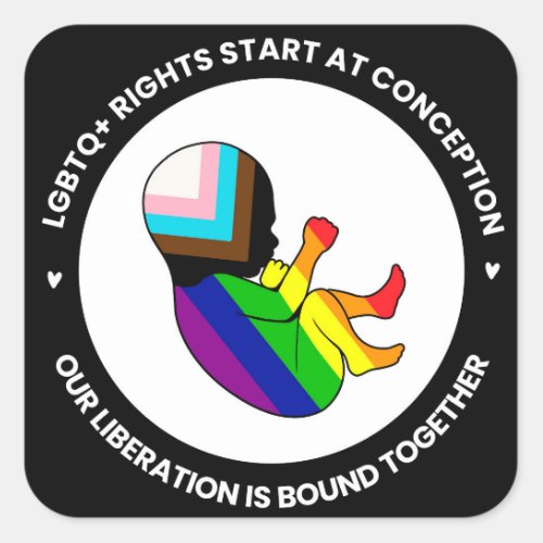 Pride Fetus Stickers square