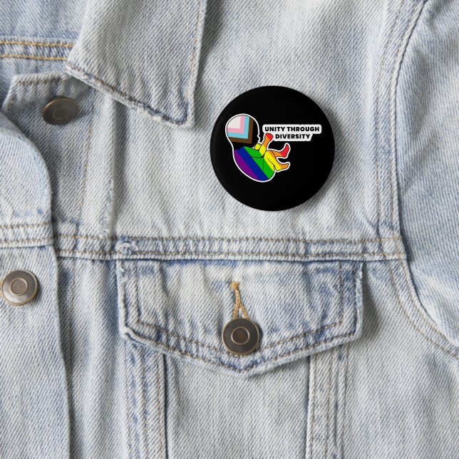 Pride Fetus Unity Through Diversity Button (In Situ)