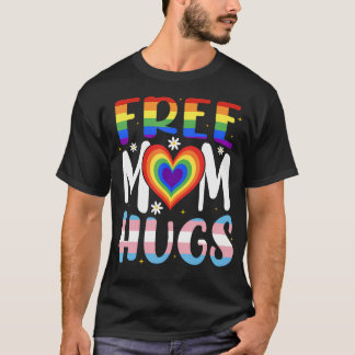 Pride Flag Ally Lesbian Gay Rainbow Heart Free T-Shirt
