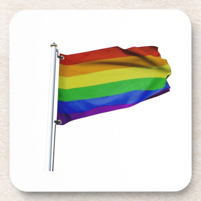 Pride flag beverage coaster (Front)