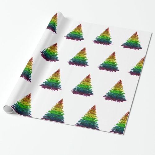 Pride Flag Christmas Tree Pattern Wrapping Paper