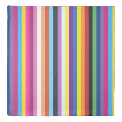 Pride Flag Color Stripes Pattern Duvet Cover