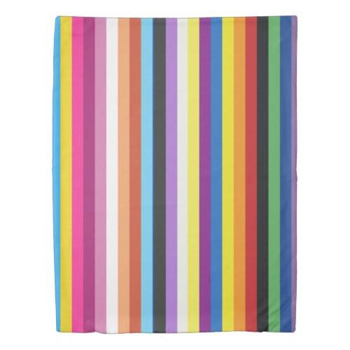 Pride Flag Color Stripes Pattern Duvet Cover