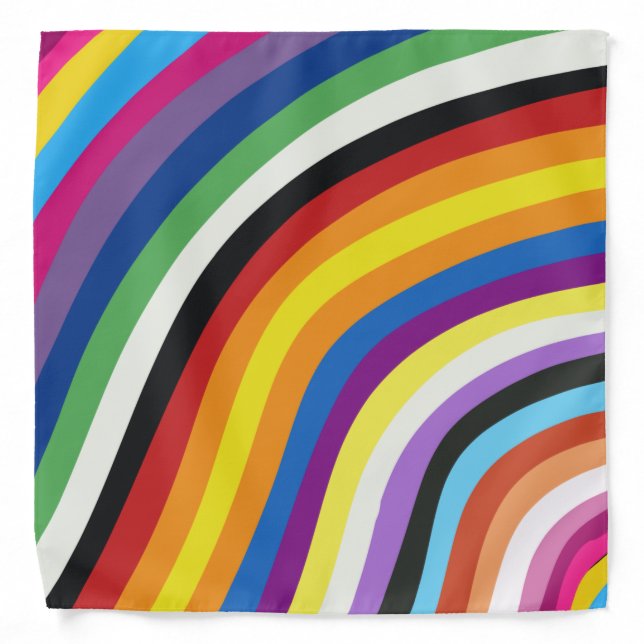 Pride Flag Colorful Stripes Pattern Bandana (Front)