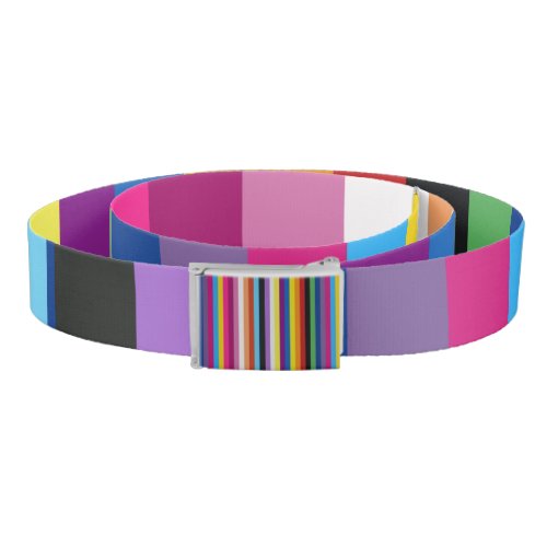 Pride Flag Colorful Stripes Pattern Belt