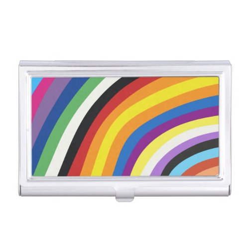 Pride Flag Colorful Stripes Pattern Business Card Case
