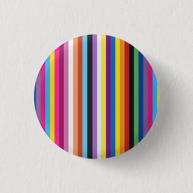 Pride Flag Colorful Stripes Pattern Button (Front)