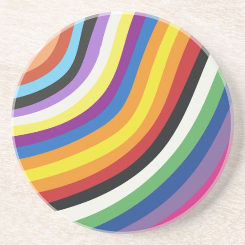 Pride Flag Colorful Stripes Pattern Coaster