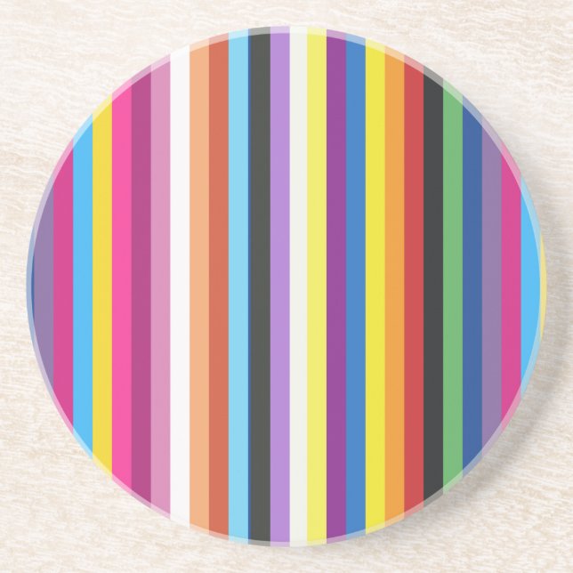 Pride Flag Colorful Stripes Pattern Coaster (Front)