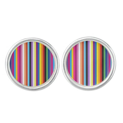 Pride Flag Colorful Stripes Pattern Cufflinks