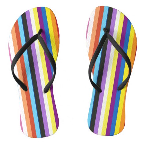 Pride Flag Colorful Stripes Pattern Flip Flops