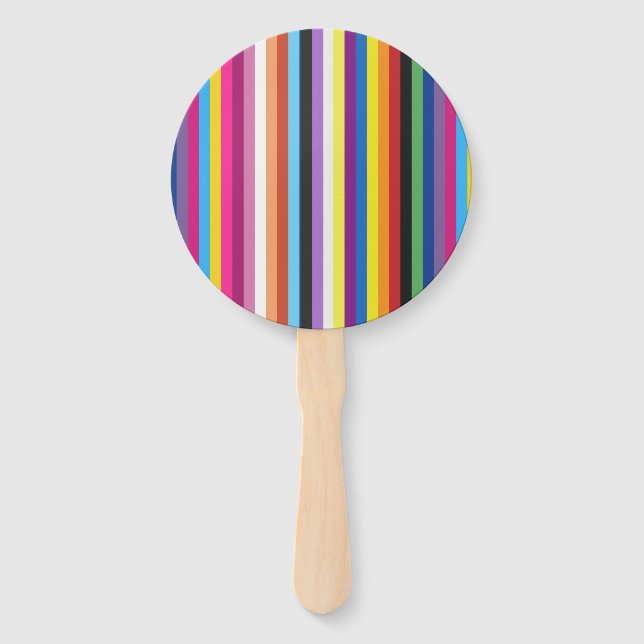 Pride Flag Colorful Stripes Pattern Hand Fan (Front)
