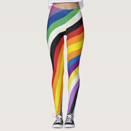 Pride Flag Colorful Stripes Pattern Leggings