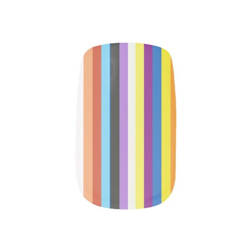 Pride Flag Colorful Stripes Pattern Minx Nail Art