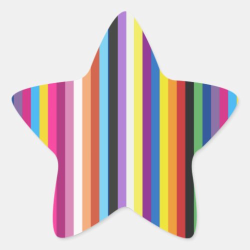 Pride Flag Colorful Stripes Pattern Star Sticker