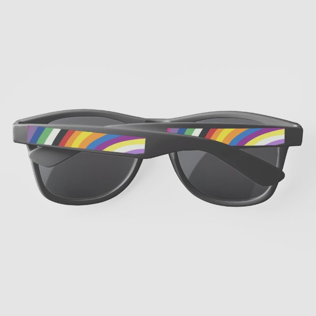 Pride Flag Colorful Stripes Pattern Sunglasses (Back)