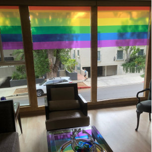 Pride flag colors stripes window cling