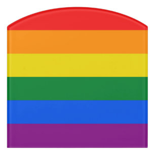 Pride flag colors stripes window cling door sign