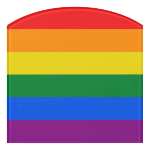 Pride flag colors stripes window cling door sign