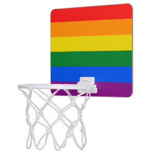 Pride flag colors stripes window cling mini basketball hoop