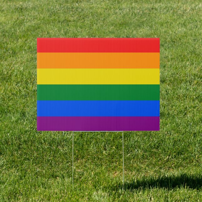 Pride flag colors stripes window cling sign (Insitu)