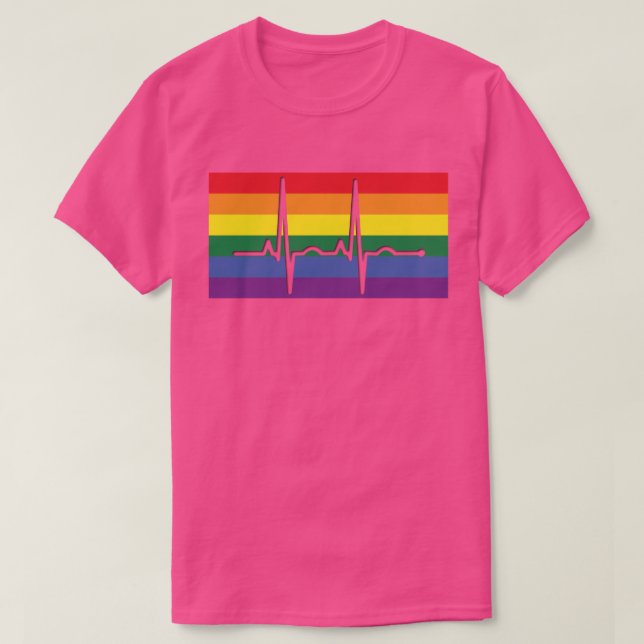 Pride Flag EKG T-Shirt (Design Front)