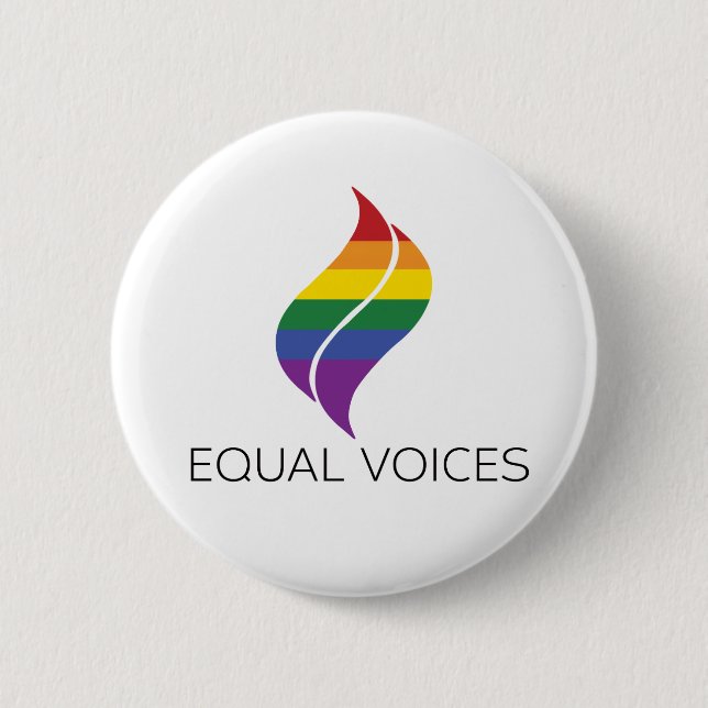 Pride Flag Equal Voices Logo Button (Front)