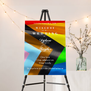 Pride Flag Free Seating Wedding Welcome Sign