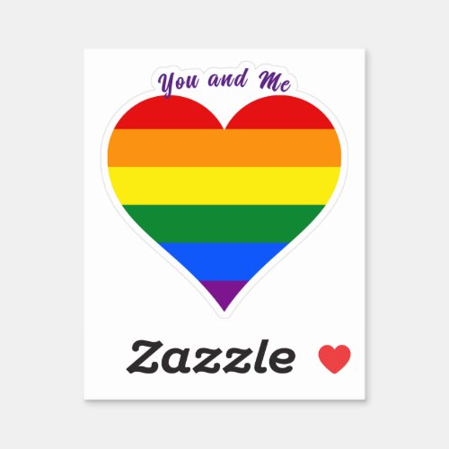 Pride Flag Heart Sticker