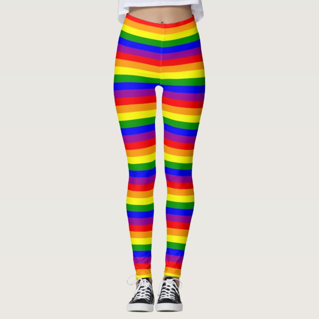Pride Flag LGBTQ+ Rainbow Colors  Leggings (Front)