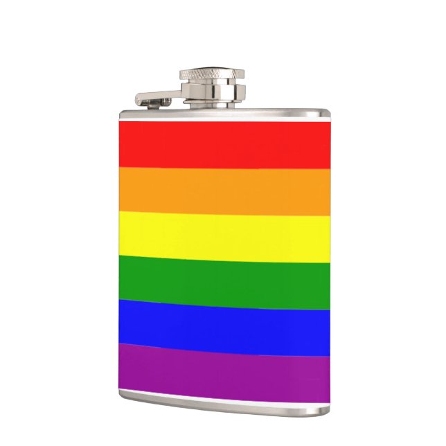 Pride Flag LGBTQIA+ Rainbow Colors Flask (Left)