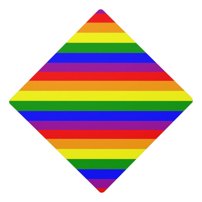 Pride Flag LGBTQIA+ Rainbow Colors Graduation Cap Topper (Front)